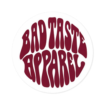 Bad Taste Retro Bubble Sticker - Deep Burgundy